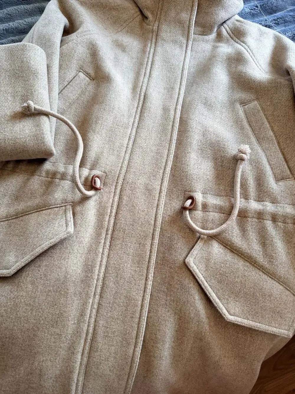 Madewell Scandinavian Parisian Clean Girl Wool Blend Hooded Parka Coat - Picture 6 of 6